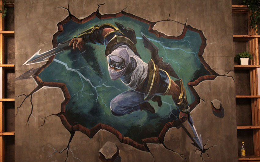 <网咖>太悦城金阳网吧3D画墙绘