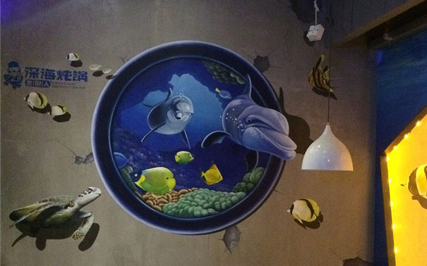 <餐饮>深海炖锅墙绘